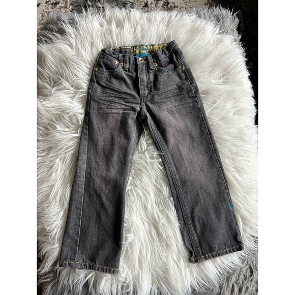 Coogi kids Denim Straight Leg Jeans Embroidered Pockets‎ Dark Wash Black SZ 5 - Picture 1 of 12